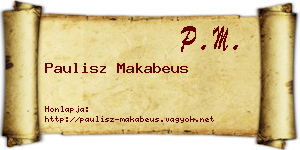 Paulisz Makabeus névjegykártya